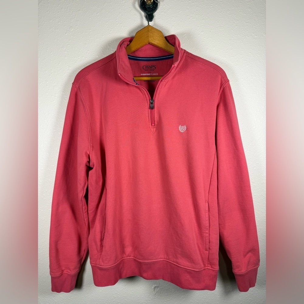 Chaps Everyday Fleece 1/4 Zip Pink Women Sweatshirt Medium